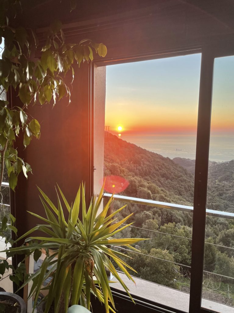 levé de soleil dans la véranda du projet Pietrabugno