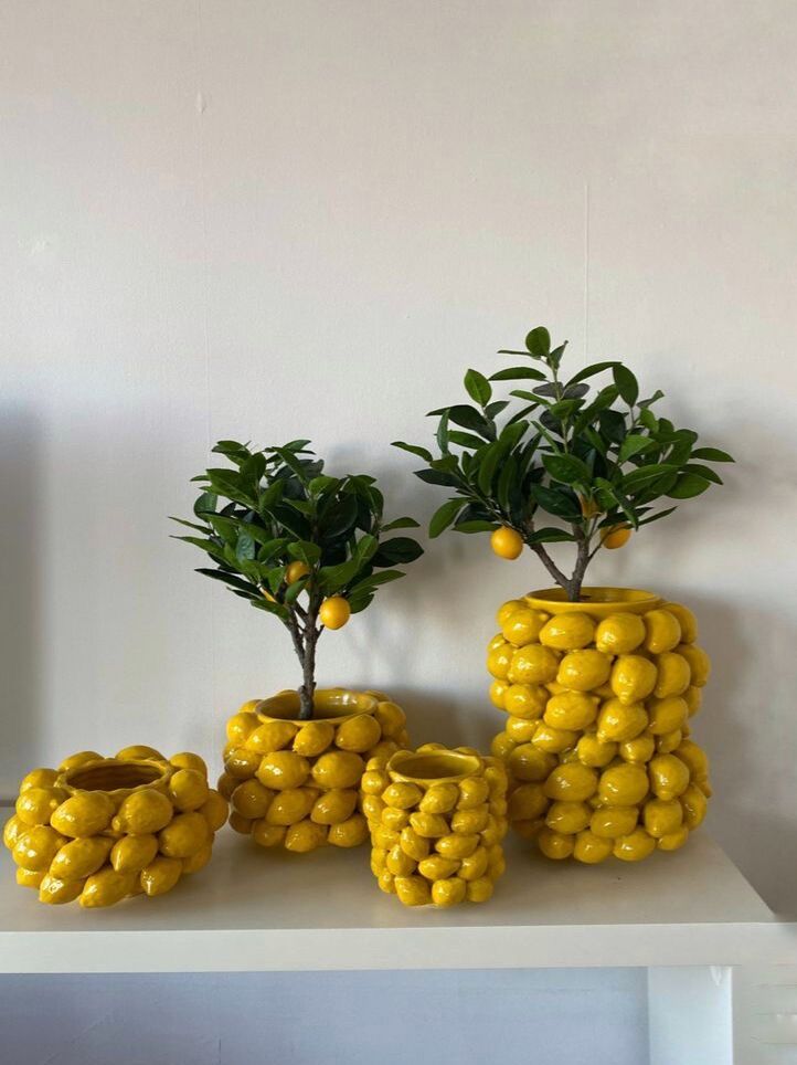 Ensemble de vases citron