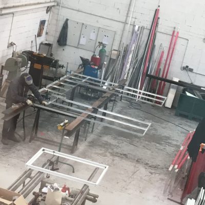 fabrication de la verrière en aluminium thermolaqué